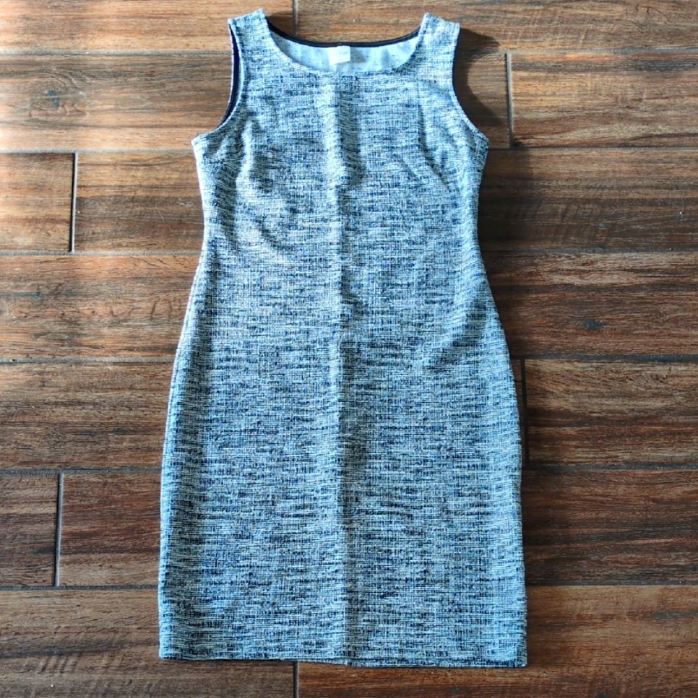Kaileigh Gray Sheath Midi Dress Scoop Neck Sleeveless Small